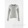 Grey knitting athletic pullover